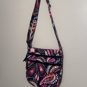 Vibrant Pink and Black Crossbody Bag